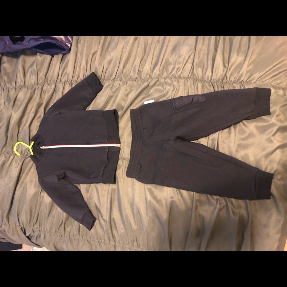 MONCLER BABY BOYS NAVY COTTON BRANDED TRACKSUIT